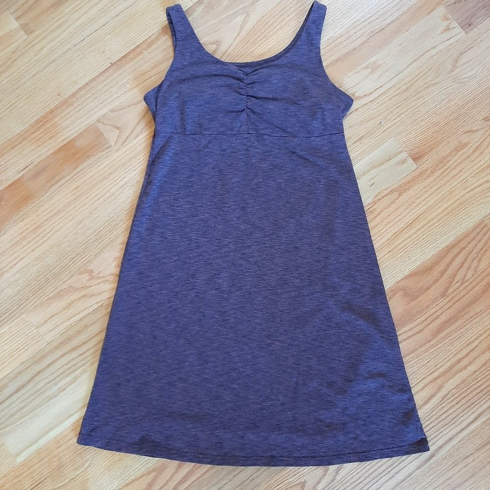 Size L Kuhl purple stretch knit sundress with keyhole detail and shelf bra